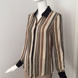 Derek Lam 10 Crosby Stripe Button Down silk blouse